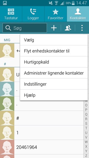 Vælg Indstillinger