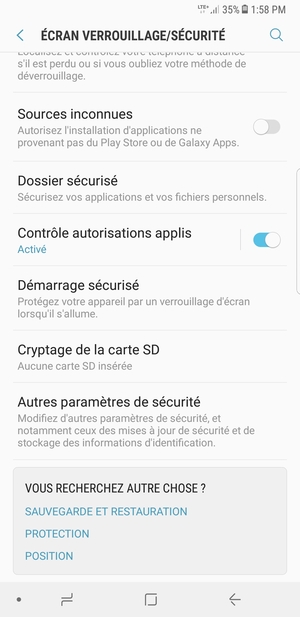 Faites défiler et sélectionnez Autres paramètres de sécurité