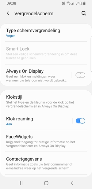 Selecteer Type schermvergrendeling