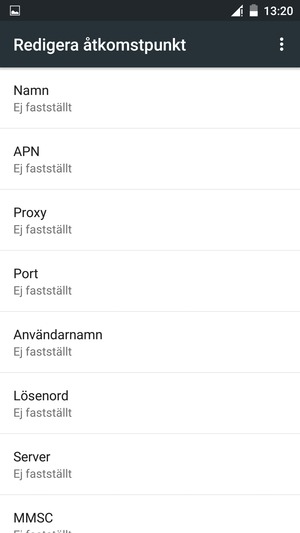 Ange internetinformation