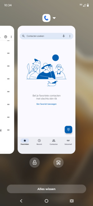 Selecteer Alles wissen om alle actieve apps te sluiten