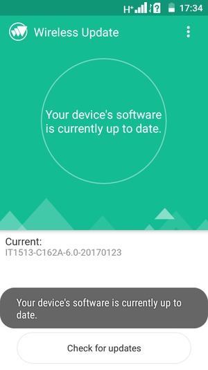 If your phone is up to date, you will see the following screen
