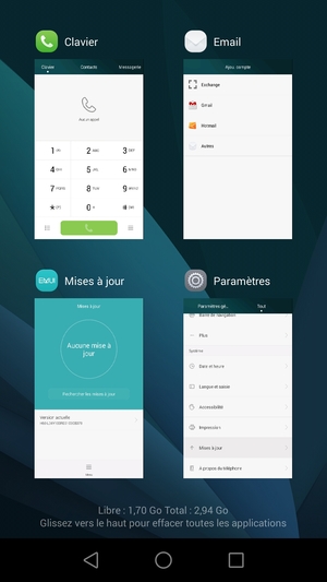 Faites glisser les applis vers le haut pour les fermer