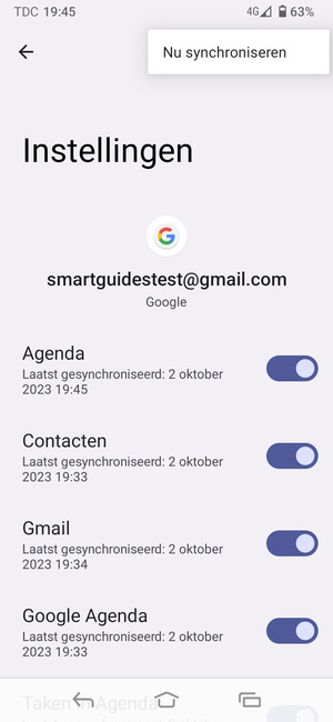 Selecteer Nu synchroniseren