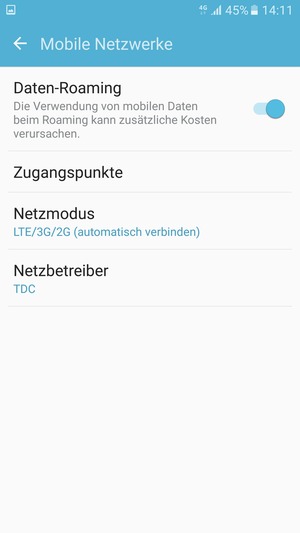 Schalten Sie Daten-Roaming an oder aus