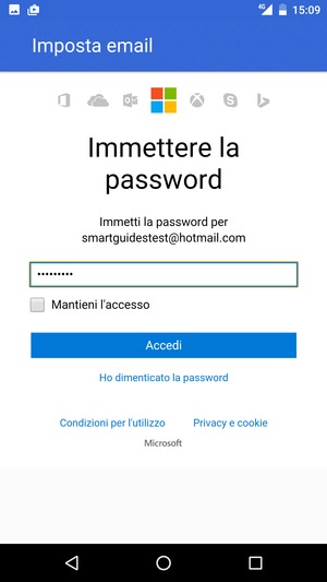 Inserisci la tua password e seleziona Accedi