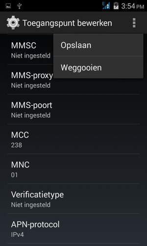 Als uw scherm er zo uitziet, selecteert u de Menu-knop en selecteert u vervolgens Opslaan