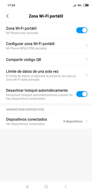 El teléfono ha sido configurado para su uso como módem