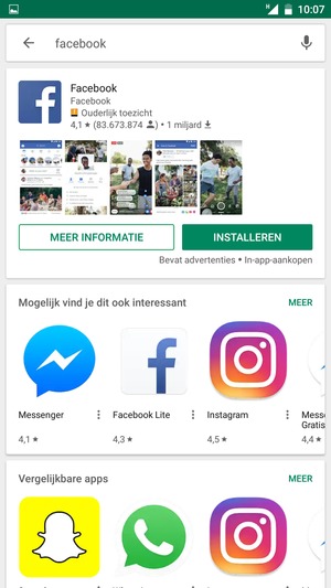 Selecteer de app