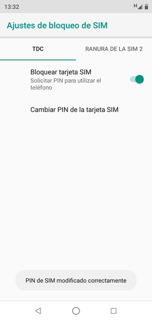 Su PIN de SIM ha sido cambiado
