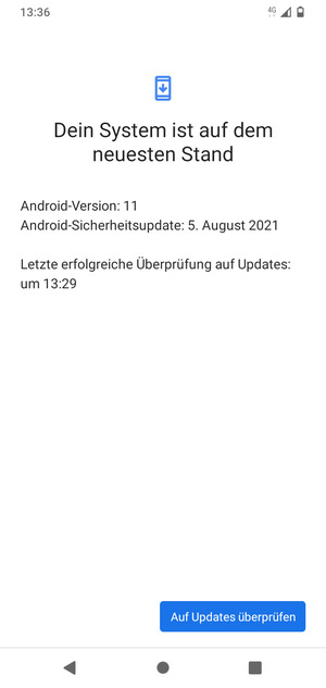 Falls Ihr Handy aktualisiert ist, wird Ihnen der folgende Bildschirm angezeigt