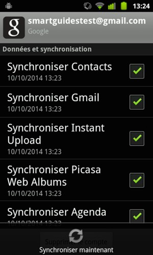 Sélectionnez Synchroniser
maintenant