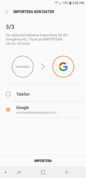 Välj IMPORTERA