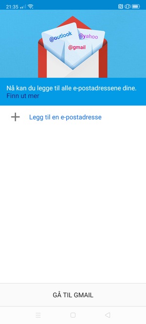 Velg Legg til en e-postadresse