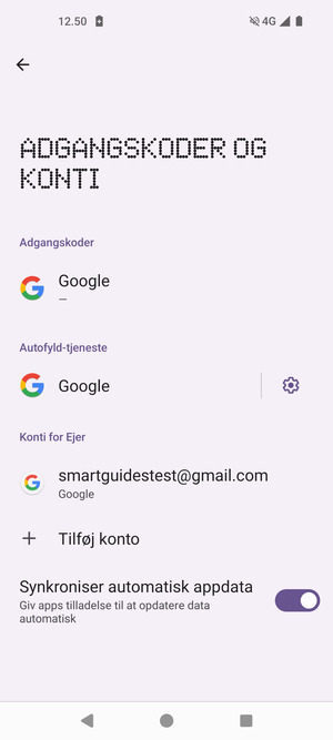 Vælg din Google-konto