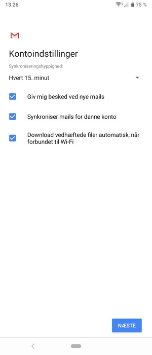 Vælg NÆSTE