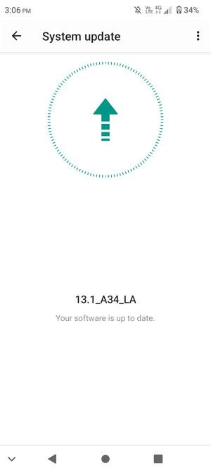 If your phone is up to date, you will see the following screen