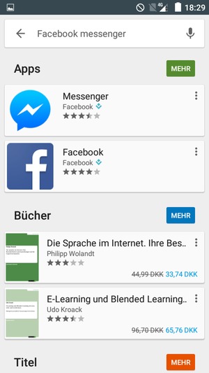 Wählen Sie die App