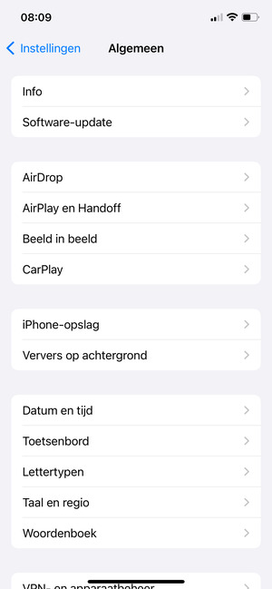 Selecteer Software-update
