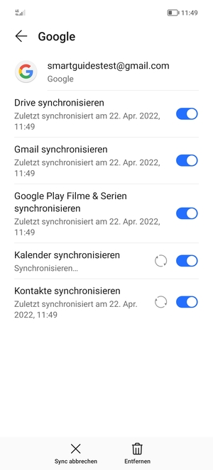 Ihre Daten werden synchronisiert