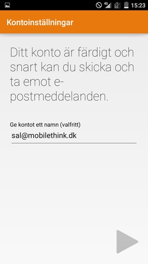 Ge ditt konto ett namn och välj Nästa