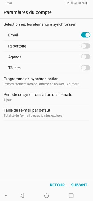 Sélectionnez SUIVANT