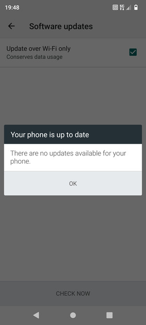 If your phone is up to date, select OK