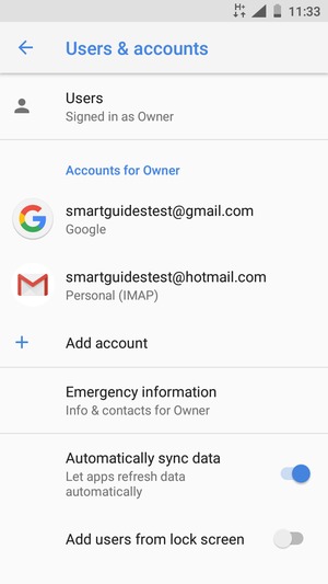 Select your Google account