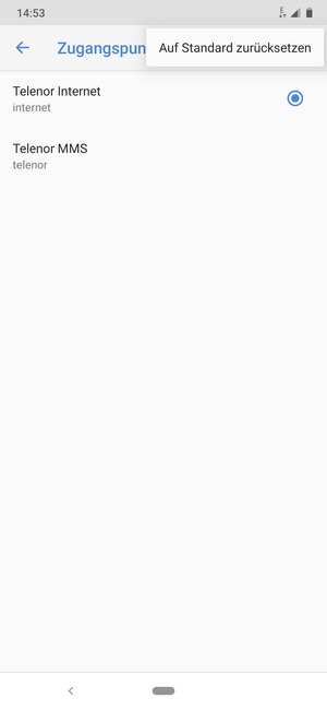 Wählen Sie Auf Standard zurücksetzen