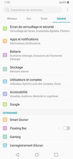 Sélectionnez Écran de verrouillage et sécurité