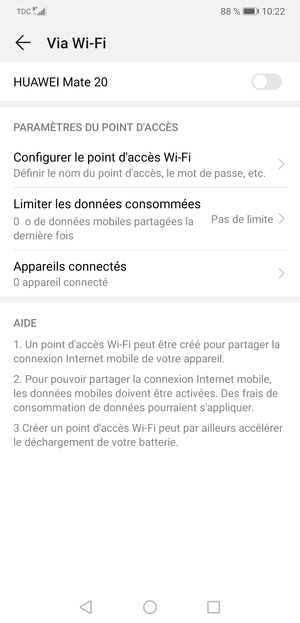 Sélectionnez Configurer le point d'accès Wi-Fi