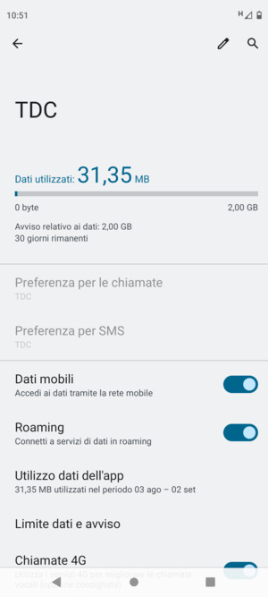 Attiva o disattiva Roaming