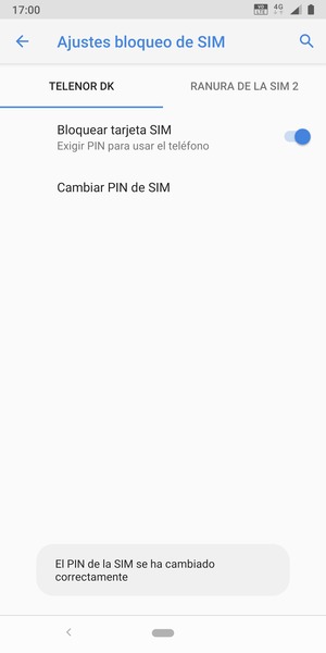 Su PIN de SIM ha sido cambiado