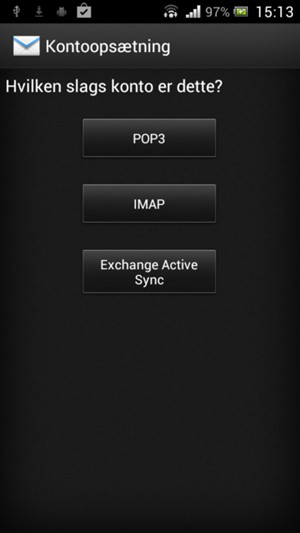 Vælg Exchange Active Sync