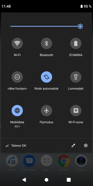 Juster lysstyrken til ønsket nivå