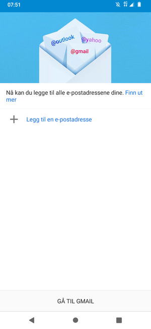 Velg Legg til en e-postadresse