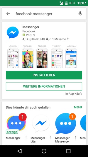 Wählen Sie die App