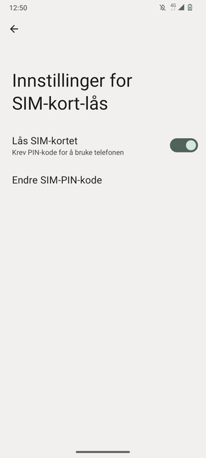 Velg  Endre SIM-PIN-kode
