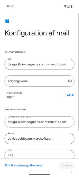Indtast din adgangskode