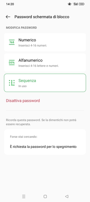 Il tuo telefono è ora protetto dal blocco schermo