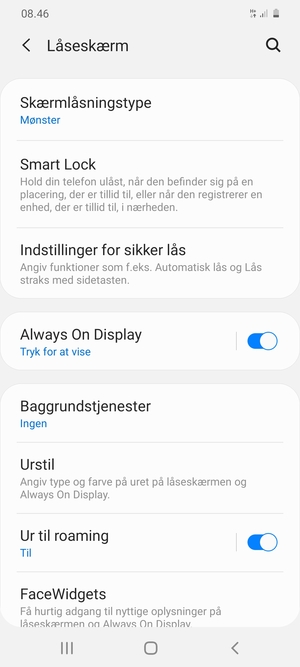 Din telefon er nu sikret med en skærmlås