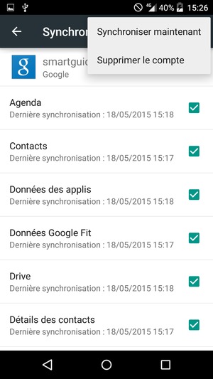 Sélectionnez Synchroniser maintenant