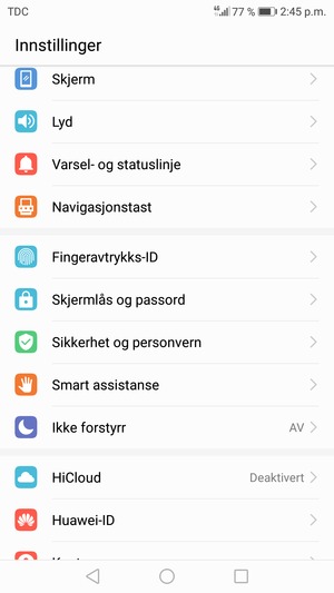 For å aktivere skjermlåsen, gå til Innstillinger-menyen og velg Skjermlås og passord