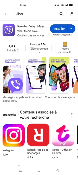 Sélectionnez l'appli