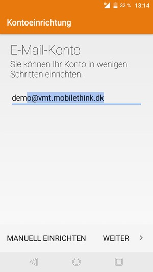 Geben Sie Ihre E-Mail-Adresse ein und wählen Sie WEITER