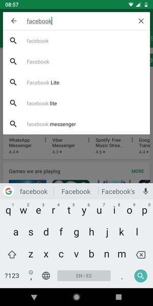 Enter the app name and select Search