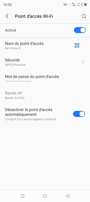 Votre téléphone est maintenant configuré pour être utilisé comme modem