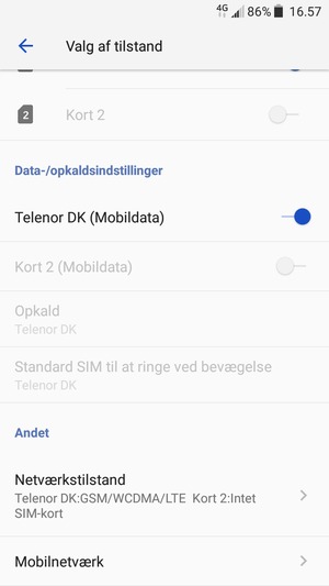 Scroll til og vælg Mobilnetværk