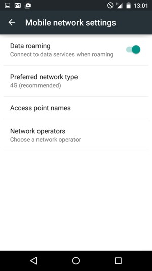 Select Preferred network type