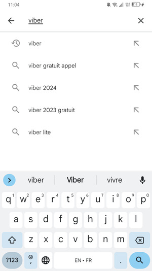 Saisissez le nom de l'appli et sélectionnez Rechercher